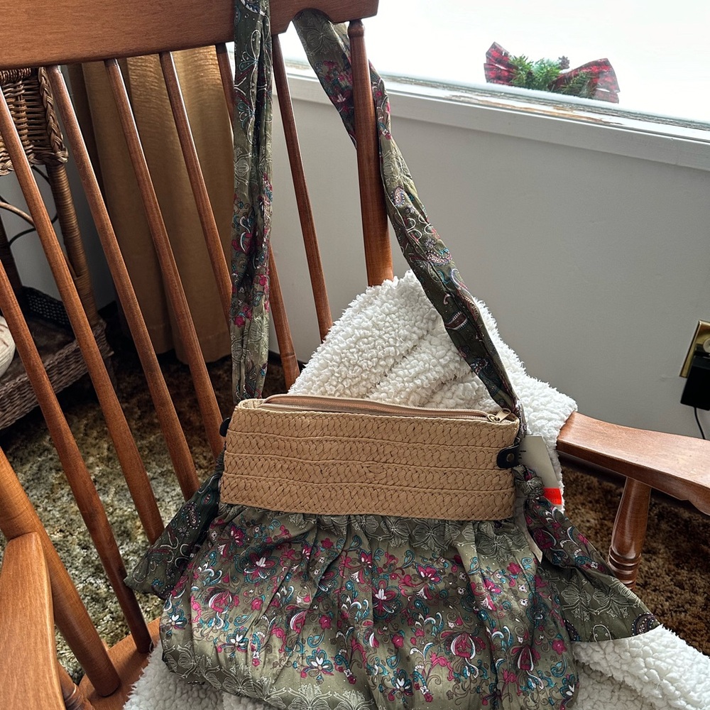 Green Floral Shoulder Bag by Denver Hayes